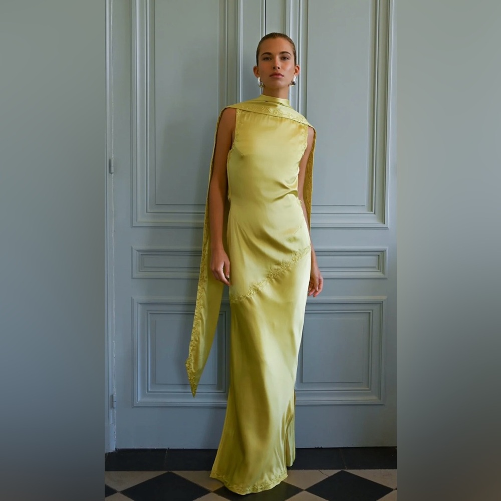 Yellow the Label- Nina silk Chartreuse Dress